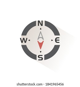 Compass. South direction. Isolated color icon. Weather vector illustration