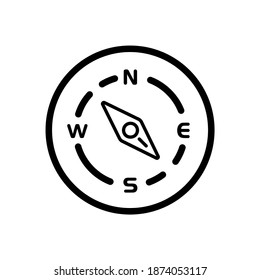 Compass. South east direction. Weather icon in a circle. Isolated vector illustration
