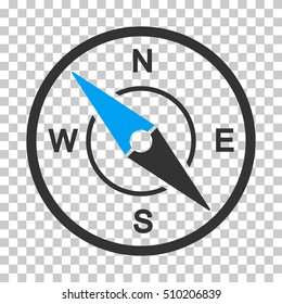 Compass square icon. Vector pictogram style is a flat bicolor symbol, blue and gray colors, chess transparent background.