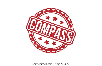 COMPASS stamp red rubber stamp on white background. COMPASS stamp sign. COMPASS stamp.