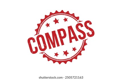 COMPASS stamp red rubber stamp on white background. COMPASS stamp sign. COMPASS stamp.