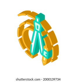 compass stationery tool isometric icon vector. compass stationery tool sign. isolated symbol illustration