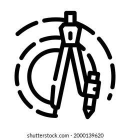 compass stationery tool line icon vector. compass stationery tool sign. isolated contour symbol black illustration