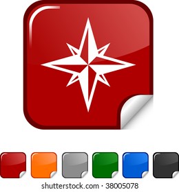 Kompass Aufkleber Symbol. Vektorgrafik.