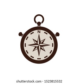 Compass and Stopwatch Logo. Direction Symbol. Icon Vector Illustration. Eps 10.