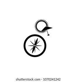 compass and sun icon. Element of holiday at sea illustration. Premium quality graphic design icon. Signs and symbols collection icon for websites, web design, mobile app on white background