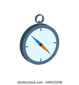 Compass symbol. Flat Isometric Icon or Logo. 3D Style Pictogram for Web Design, UI, Mobile App, Infographic. Vector Illustration on white background.