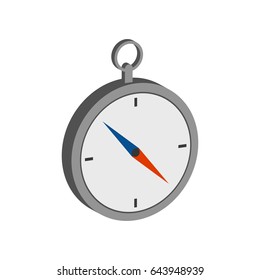Compass symbol. Flat Isometric Icon or Logo. 3D Style Pictogram for Web Design, UI, Mobile App, Infographic. Vector Illustration on white background.