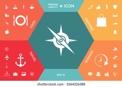 Compass symbol icon