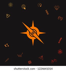 Compass symbol icon. Graphic elements for your design