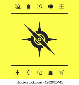 Compass symbol icon. Graphic elements for your design