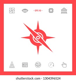 Compass symbol icon. Graphic elements for your design
