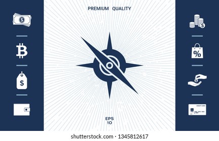 Compass symbol icon. Graphic elements for your design