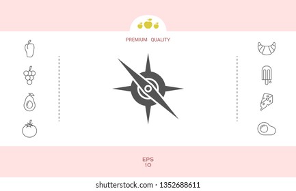 Compass symbol icon. Graphic elements for your design