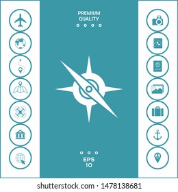 Compass symbol icon. Graphic elements for your design