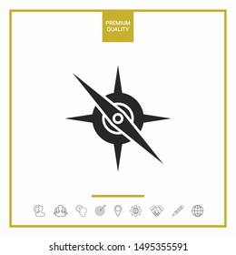 Compass symbol icon. Graphic elements for your design