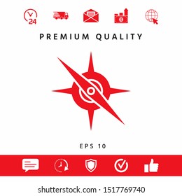 Compass symbol icon. Graphic elements for your design