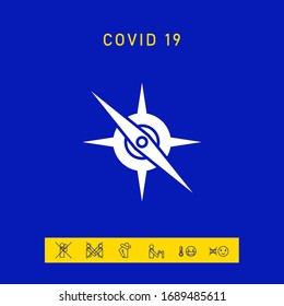 Compass symbol icon. Graphic elements for your design