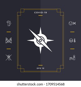 Compass symbol icon. Graphic elements for your design