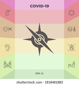Compass symbol icon. Graphic elements for your design
