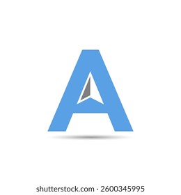 Compass symbol and north direction in the letter A.