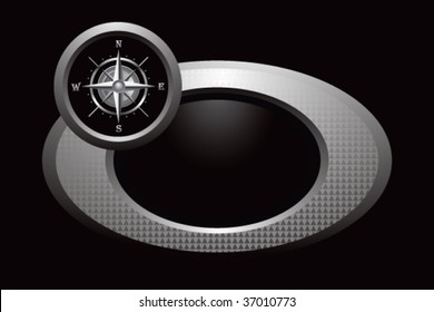 compass symbol on silver swoosh