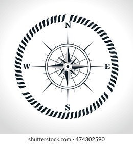 compass symbol retro icon vector illustration graphic