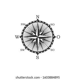 Compass Symbol Sign Isolated Vector Marine Stock Vector (Royalty Free ...