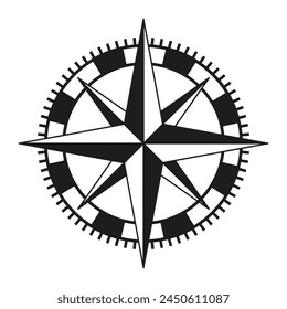 Kompasssymbol. Silhouettenstil. Navigationssymbol.