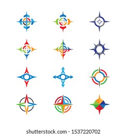 Compass symbol vector icon illustration