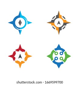 Compass symbol vector icon illustration