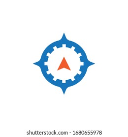 Compass symbol vector icon illustration