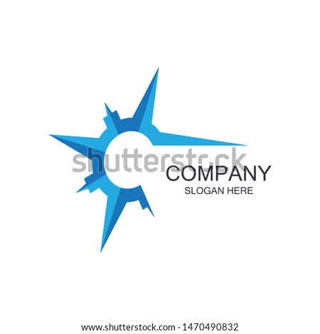 Compass symbol vector icon illustration