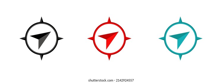 Vector de símbolo de brújula. Icono de brújula aislado en fondo blanco.