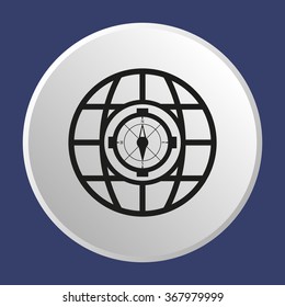  . Compass symbol.icon, vector illustration.   Flat design style.