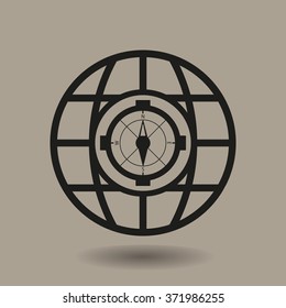   Compass symbol.icon, vector illustration. Flat design style.