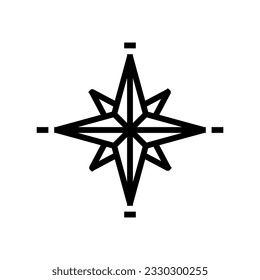 compass tattoo art vintage line icon vector. compass tattoo art vintage sign. isolated contour symbol black illustration