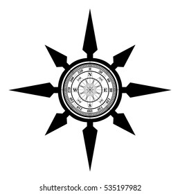 compass tattoo vector design