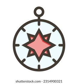 Compass Thick Line Filled Colors For Personal And Commercial Use.
