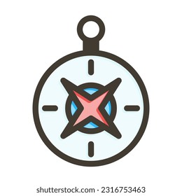 Compass Thick Line Filled Colors For Personal And Commercial Use.

