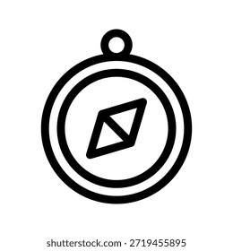 ícone Linha fina da bússola. O ícone pode ser usado para sites, impressão, modelos, modelos de apresentação, ilustrações, etc.