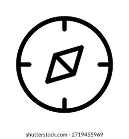 ícone Linha fina da bússola. O ícone pode ser usado para sites, impressão, modelos, modelos de apresentação, ilustrações, etc.