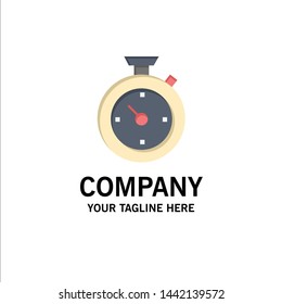 Compass, Timer, Time, Hotel Business Logo Template. Flat Color