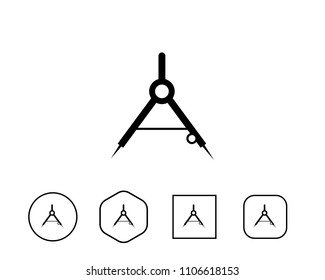 Compass tool to draw circles icon Vector Illustration