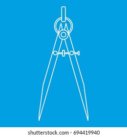 Compass tool icon blue outline style isolated vector illustration. Thin line sign
