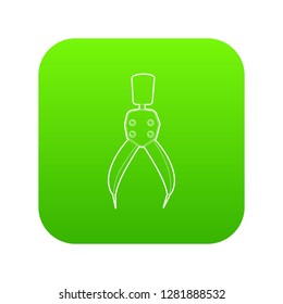 Compass tool icon green vector isolated on white background