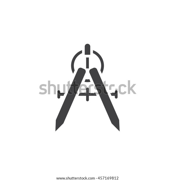 Compass Tool icon vector,\
Divider solid logo, pictogram isolated on white, pixel perfect\
illustration