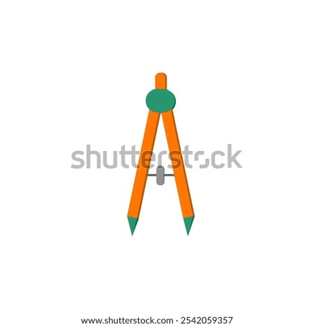 Compass Tool Illustration - Precise and Minimalist Design, Ideal for Geometry, Mathematics, Drafting, Engineering, and School Supplies. Suitable for both digital and print use