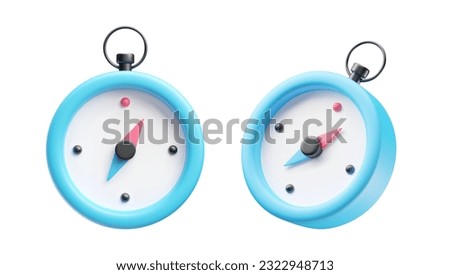 Compass tool, navigation and orientation equipment device 3d realistic style rendering. Cute toy compass object for navigation and orientation vector illustration isolated on white background Сток-фото © 