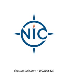 compass torch logo design eps